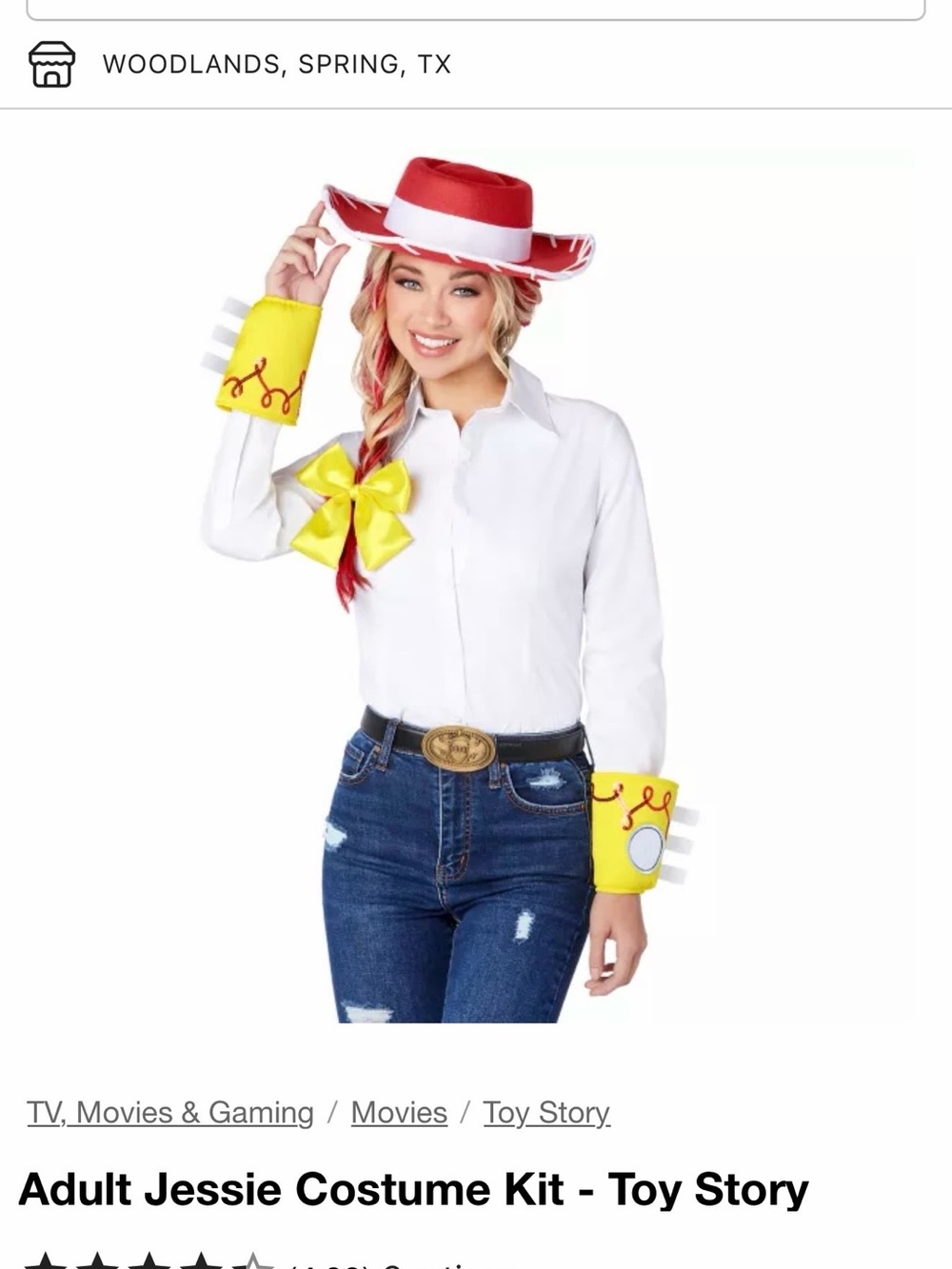 Disney Toy Story Jessie Adult Costume Kit One Size